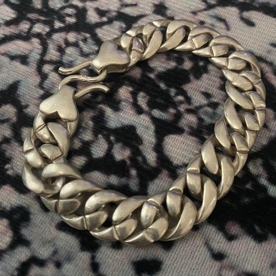 シルバー 925 ブレスレット ヴィンテージ 一生物 ンプル 重厚感 派手 銀