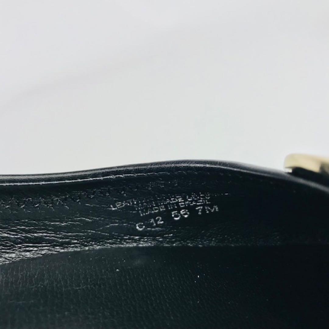 美品★トリーバーチビッグメタルプレート付レザーフラットシューズ(7M)