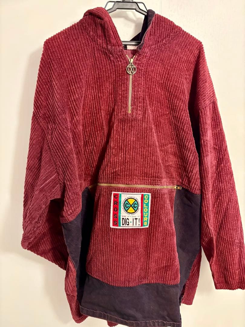 CROSS COLOURS クロス ズ コーデュロイ パーカー 90s2XL(3L)・CROSSCOLOURS