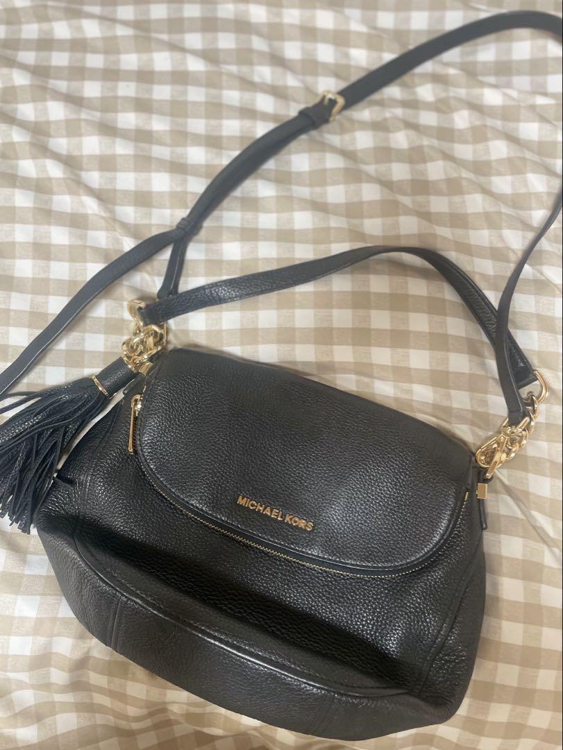 MICHAEL KORS ブラックレザーショルダーバッグ