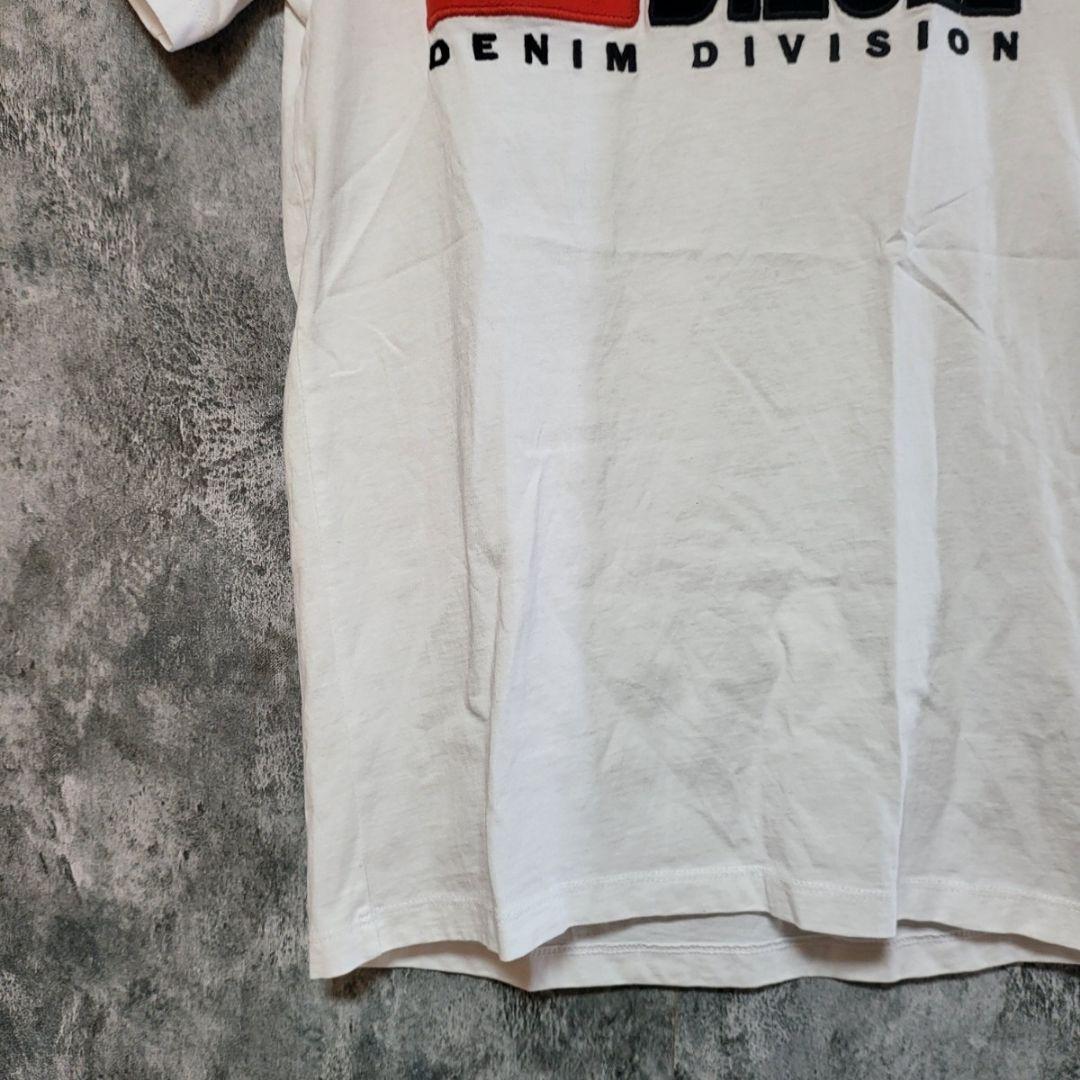 ✨️美品 DIESEL ホワイト Tシャツ ロゴ刺繍 サイズL - メルカリ