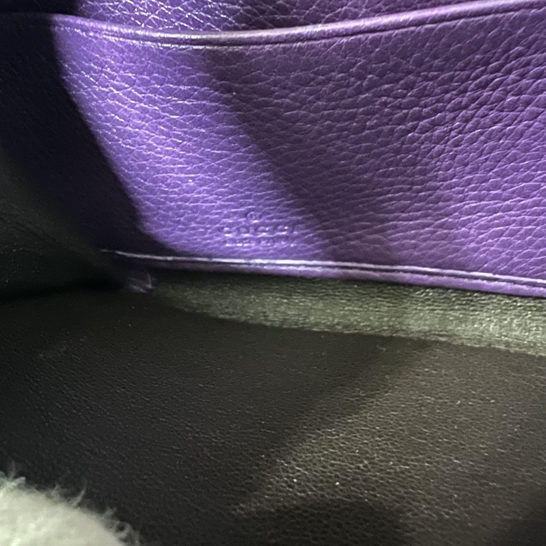 美品❗️GUCCI パープル レザー 長財布