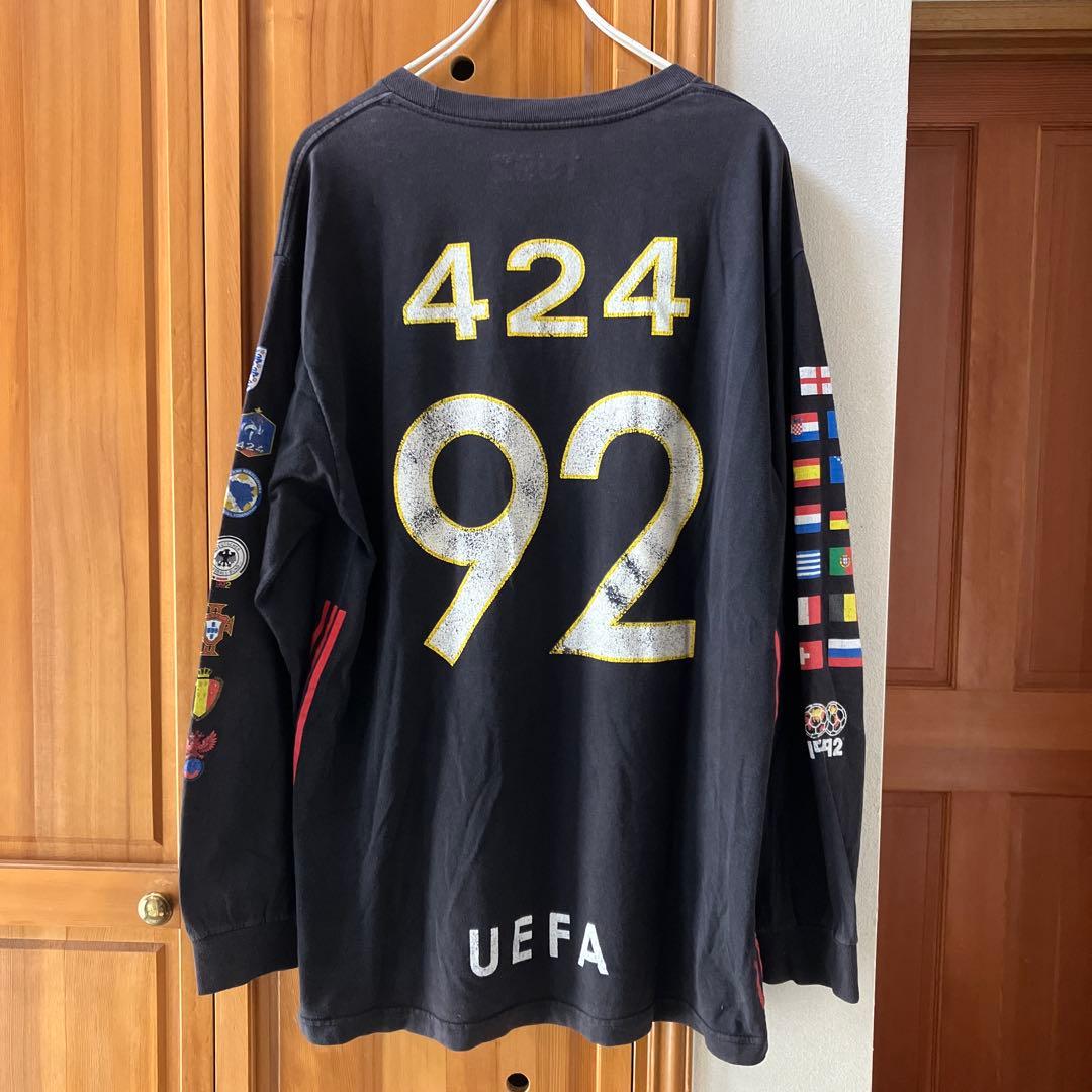 UEFA1992 ロンT L 墨黒 フェード USA製 vintage サッカー