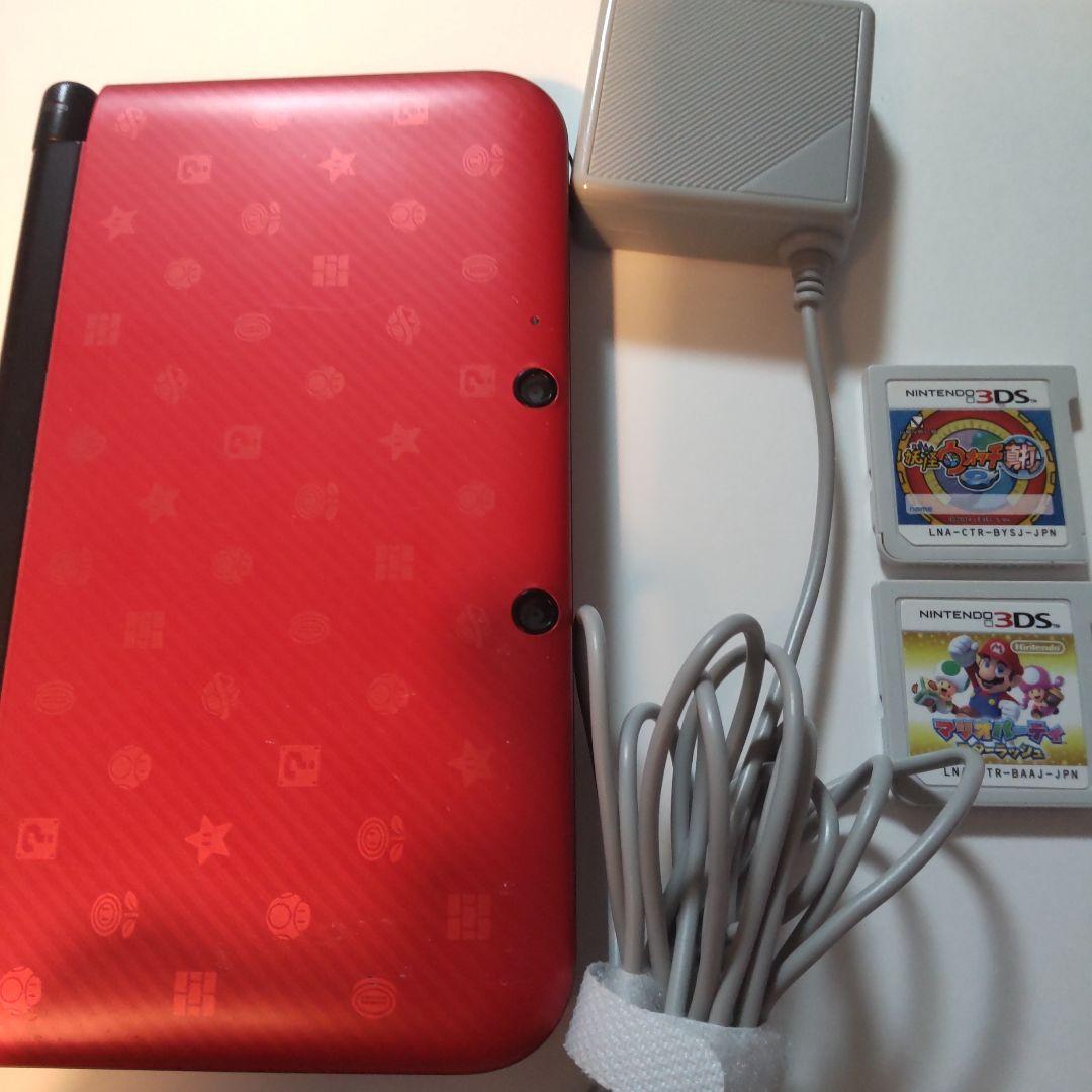 3ds LL本体 、充電器、カセット（妖怪ウォッチ真打、マリオパーティ）付き