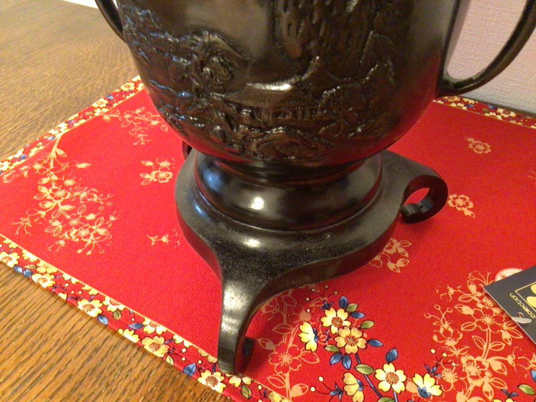 ◉薄端・銅製花器◉唐金製◉山水・花入・三足・銅器・生花・華道・池坊◉未使用品
