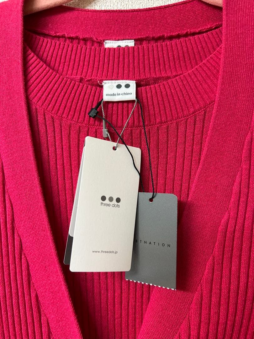 three dots ピンクコットンアンサンブル