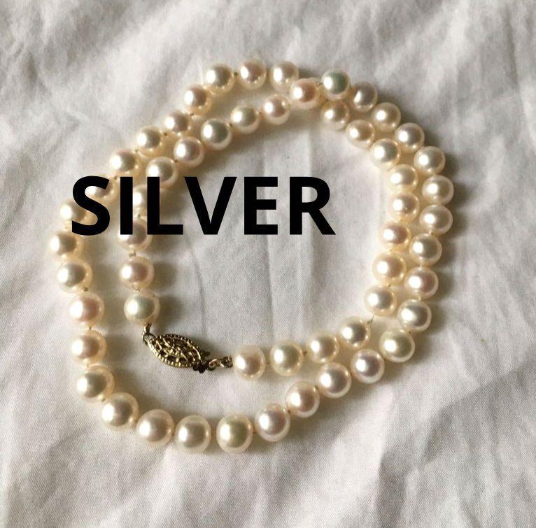 ビンテージ 本真珠 ゴールドコーティング ネックレス STERLING パール