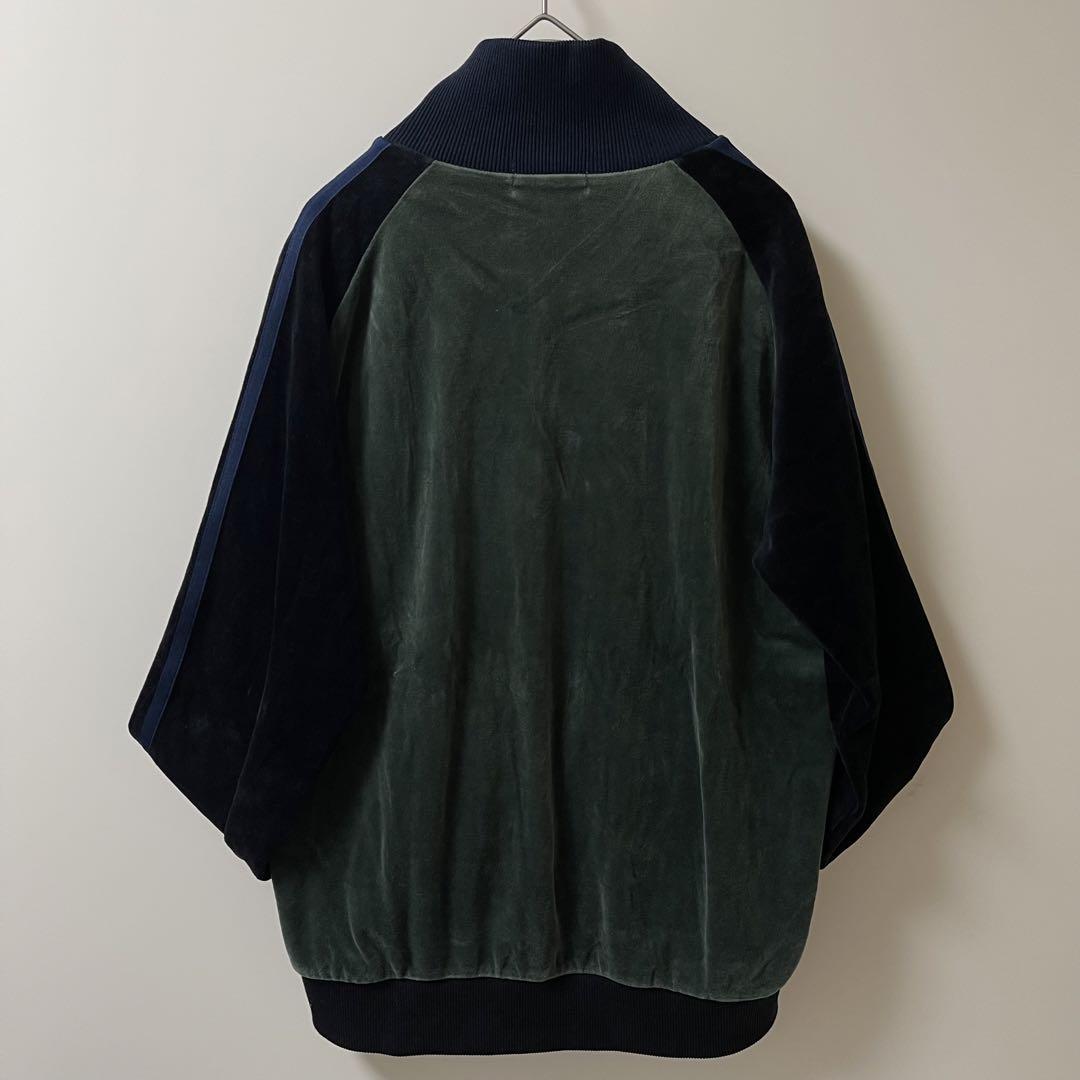 ベロアＳ】フレッドペリー刺繍トラックジャケットFred古着ジャージトップ　深緑