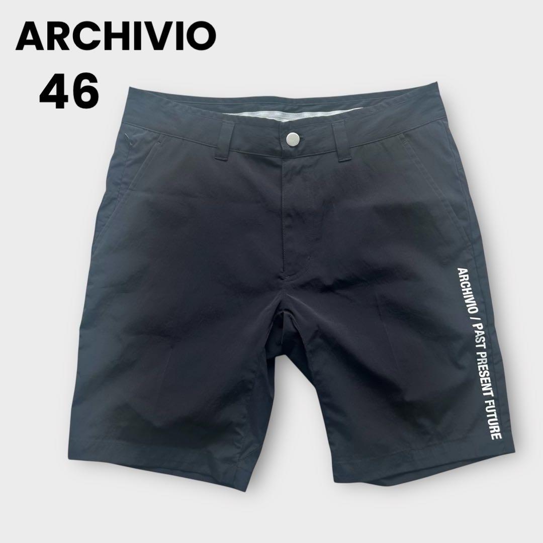 アルチビオ　ARCHIVIO M ハーフパンツ　黒　サイドプリント　ビキジャパン