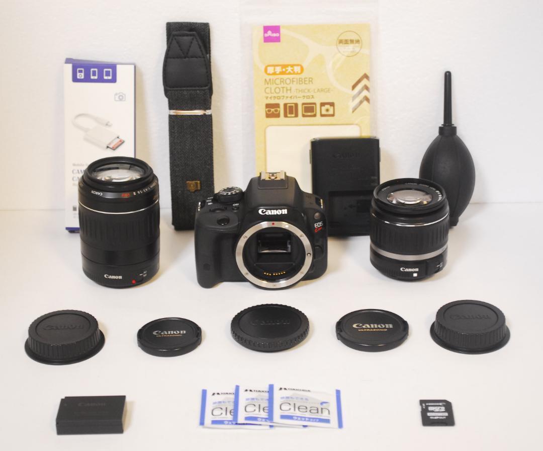 運動会やスポーツ観戦に✨CANON KISS X7✨ダブルレンズ✨スマホ転送可 ✨ショット数わずか！✨Canon Kiss X7✨元箱付き✨スマホ転送OK