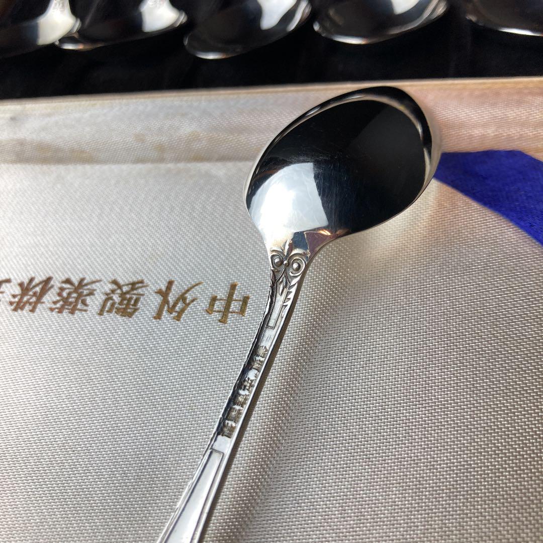 人気定番 未使用品 六色揃 計108g VGmfs-m92493717410 安藤謹製 七宝銀製スプーン 驚きの破格値SALE