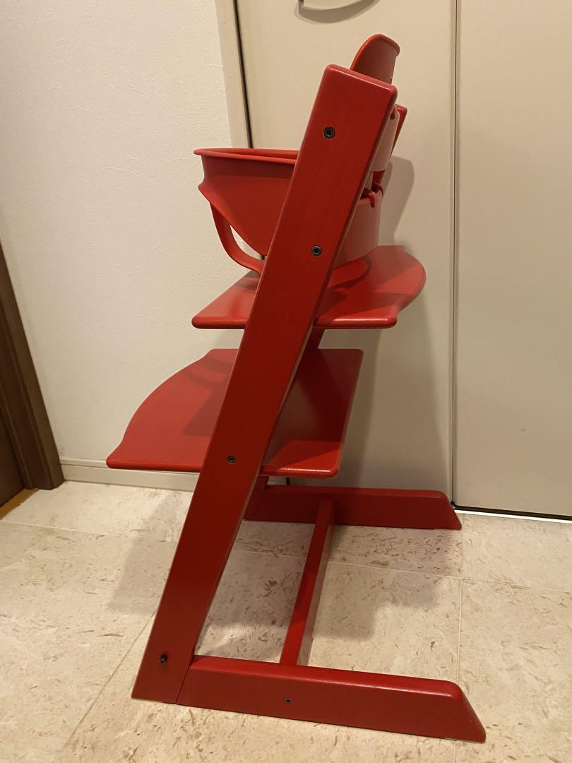 【超美品】STOKKE トリップトラップ　レッド　ベビーセット