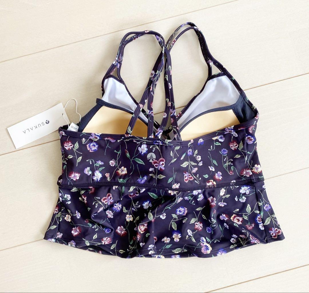 【SUKALA】スプリングフラワーフレアブラトップ Lサイズ♡新品♡パンジー♡