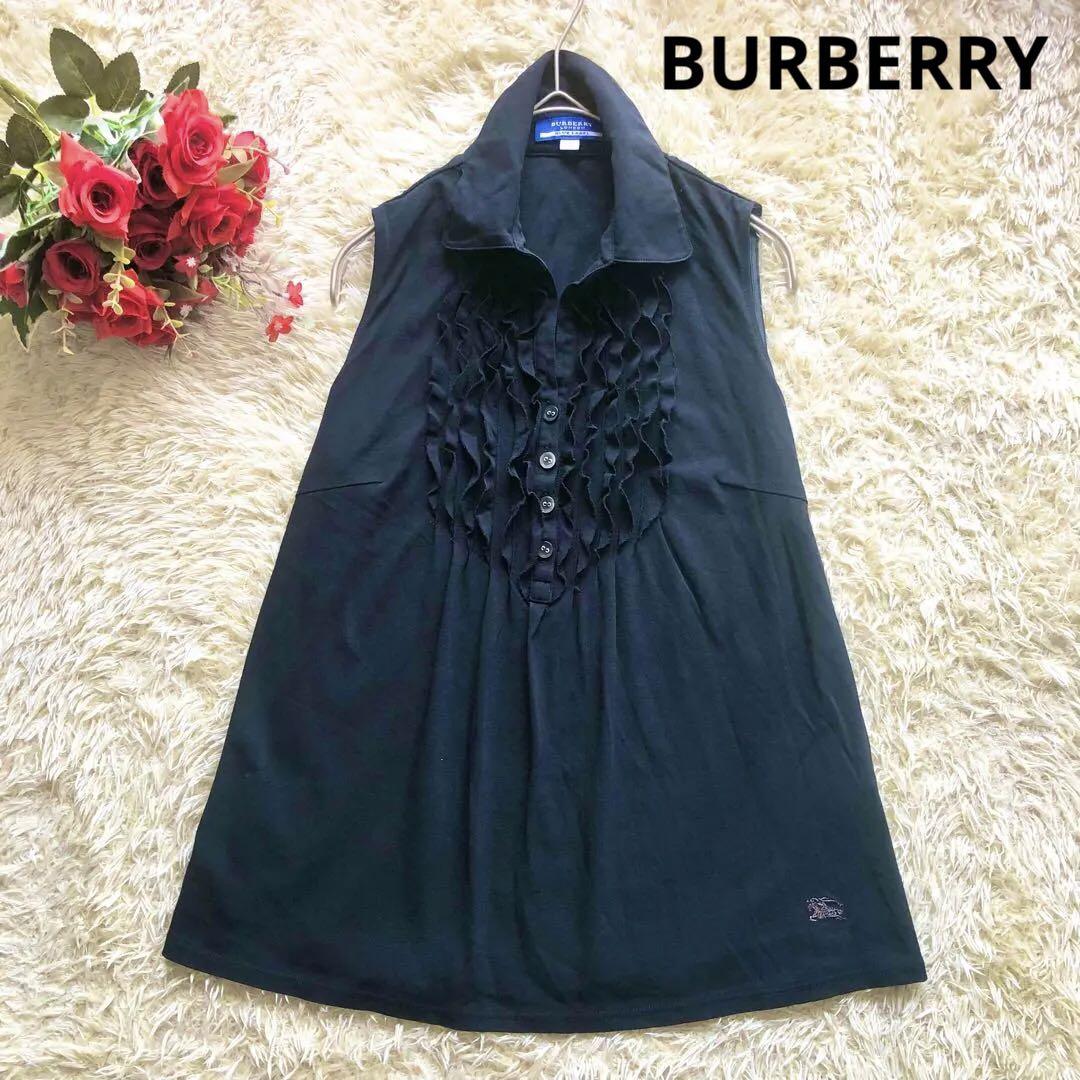 BURBERRY BLUE LABEL♪フリルノースリーブカットソー　ホース刺繍