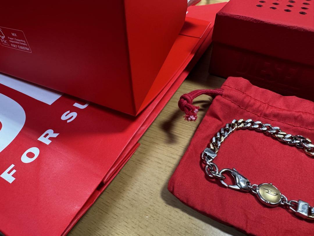 DIESEL チェーンブレスレット シルバー ゴールド