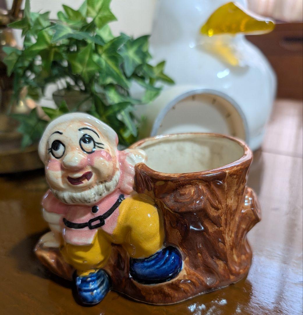 昭和レトロ 陶器製 小人のプランター