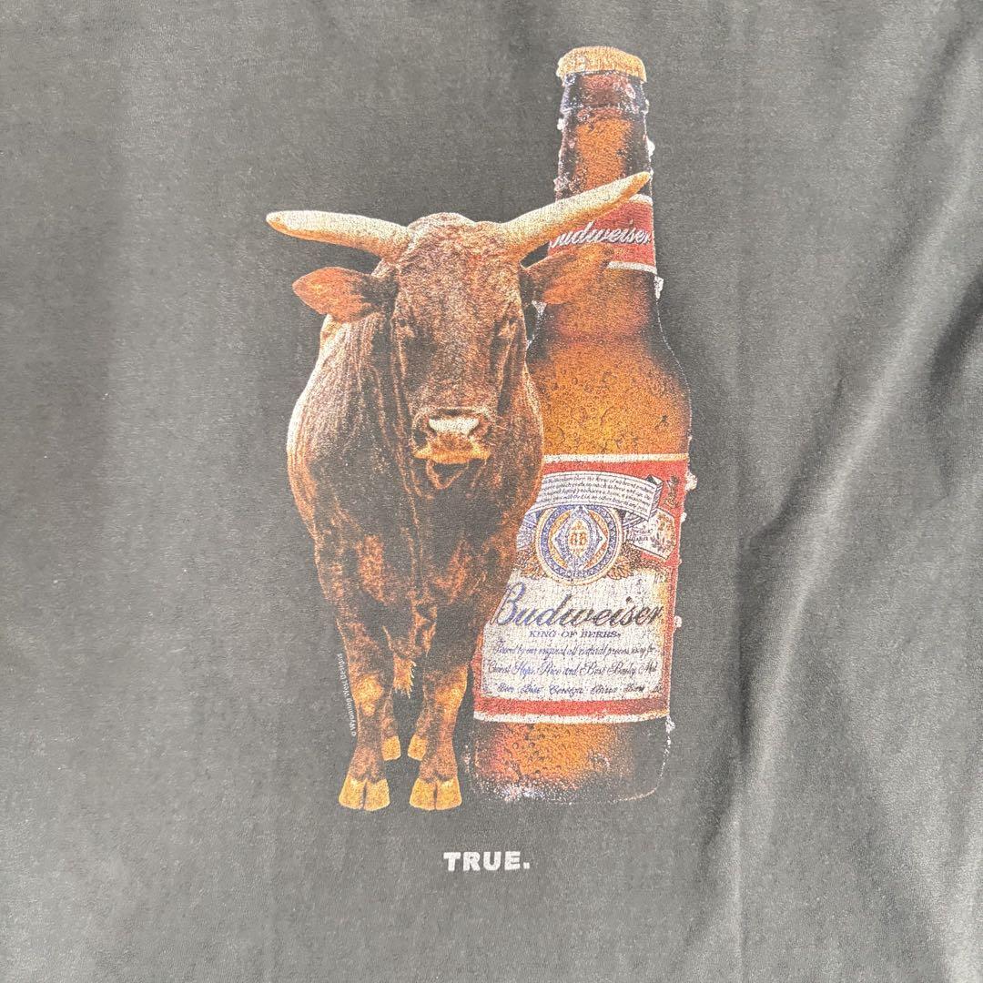 Tシャツ バドワイザー ビール 企業 アド 牛 BUD