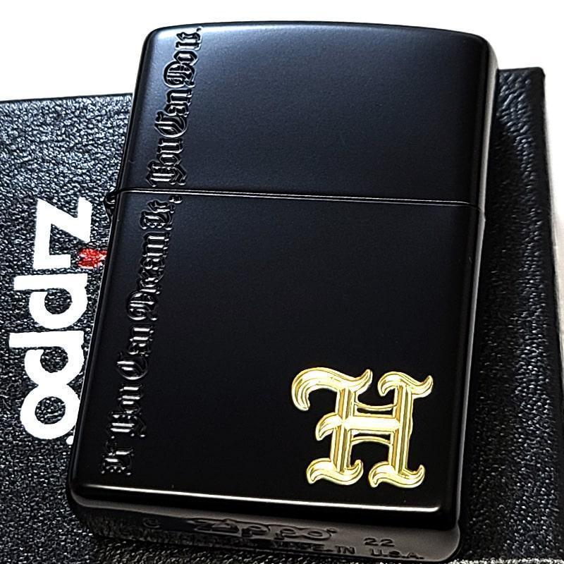 ZIPPO イニシャル H アルファベット ジッポ ライター マットブラック 黒