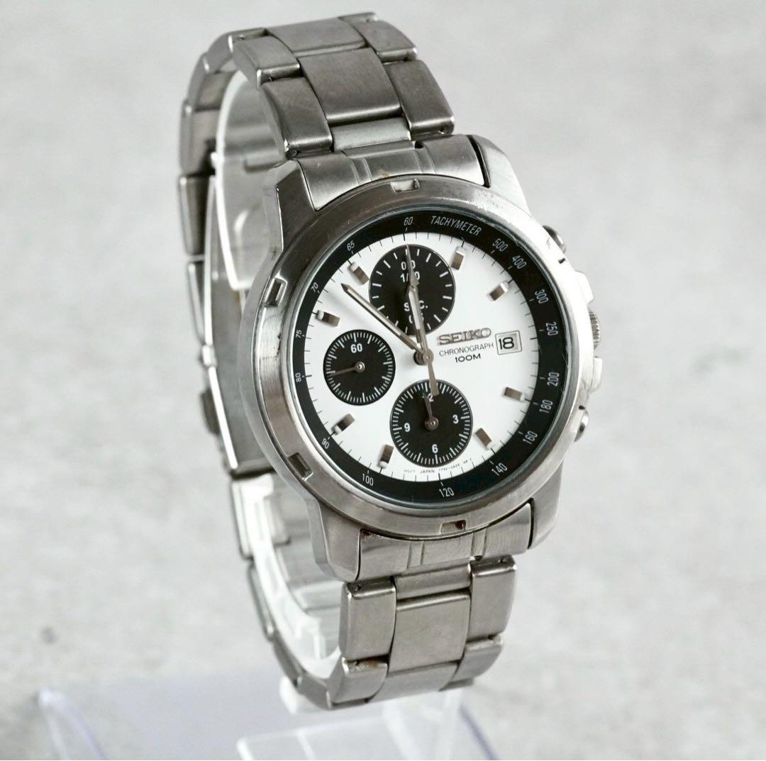 稼働 SEIKO セイコー 腕時計 クロノグラフ 7T92-0BF0