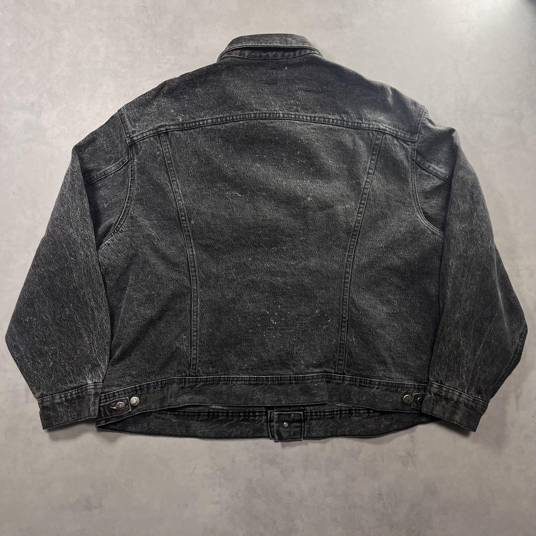 80s Lee 先染ブラック デニムジャケット USA製 90s 2Xl 先染め
