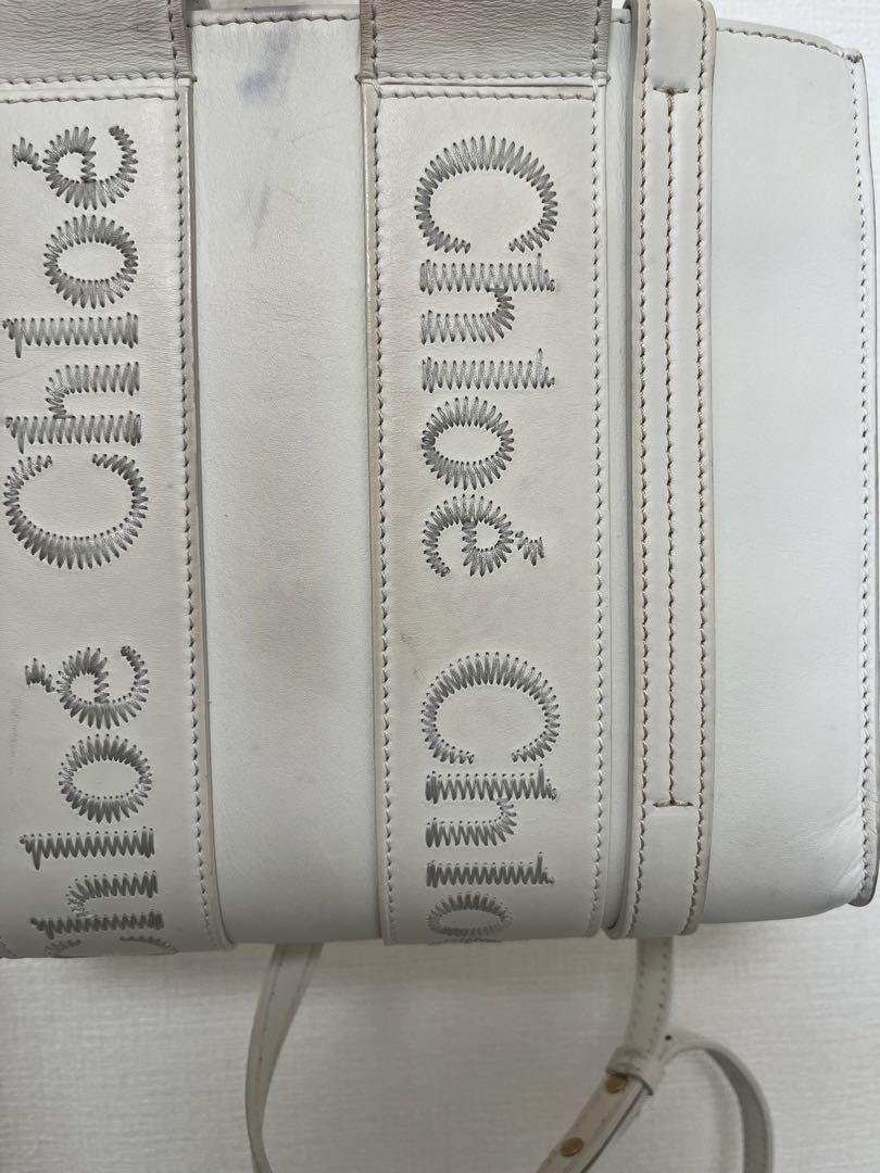 Chloé クロエ ウッディ スモール トートバッグ　ホワイト