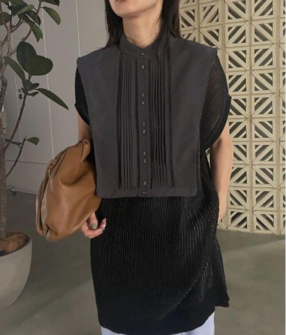 Ameri Vintage COLLAR SET MESH TOP