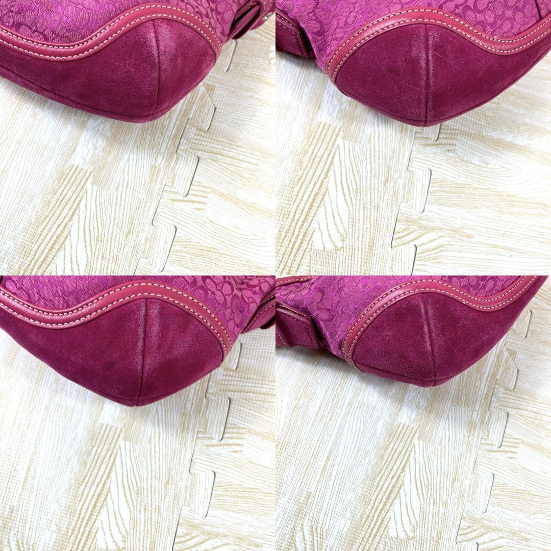 バッグ Coach Suede Hobo Shoulder Bag y2 red