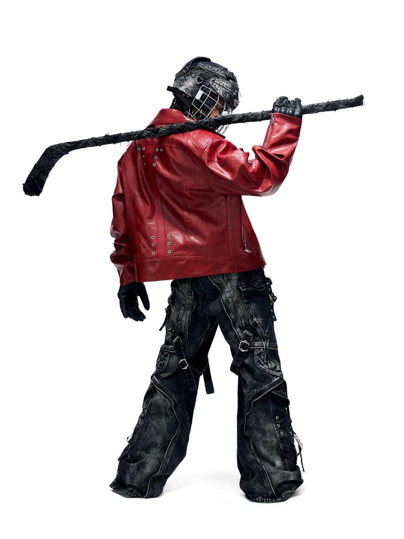 正規店購入 Personsoul PUレザージャケット レッド 24FW