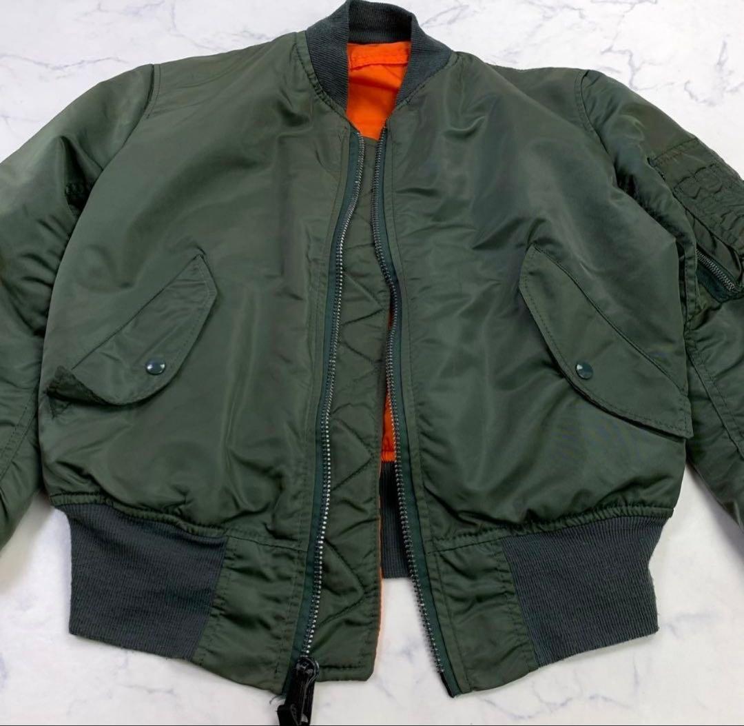 90s USA製 ALPHA MA-1 フライトジャケット カーキ S C739 90s USA製 ALPHA MA-1 フライトジャケット カーキ S C739
