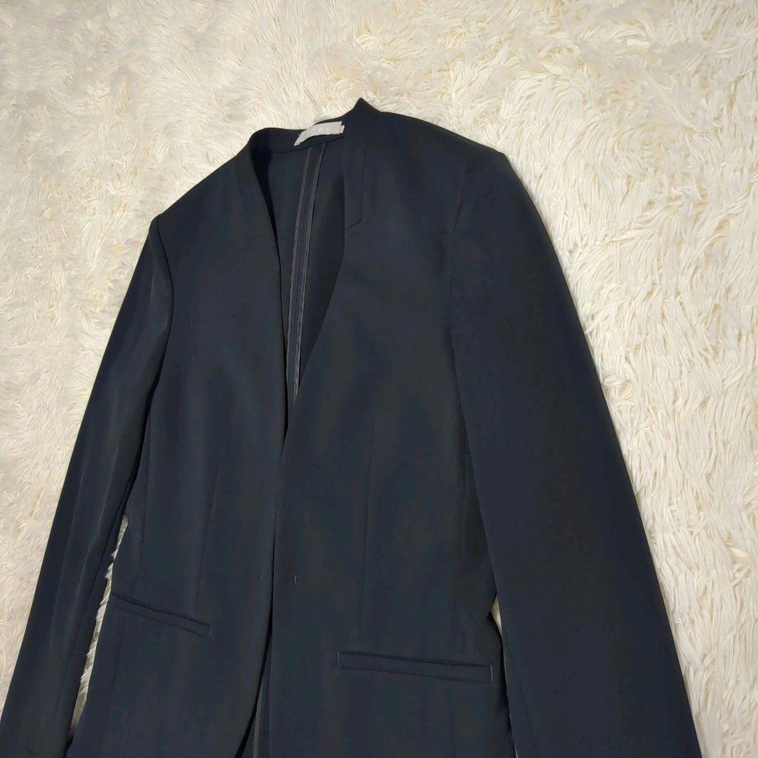 極美品✨️iCB アイシービー ノーカラージャケット ネイビー 濃紺 近年モデル