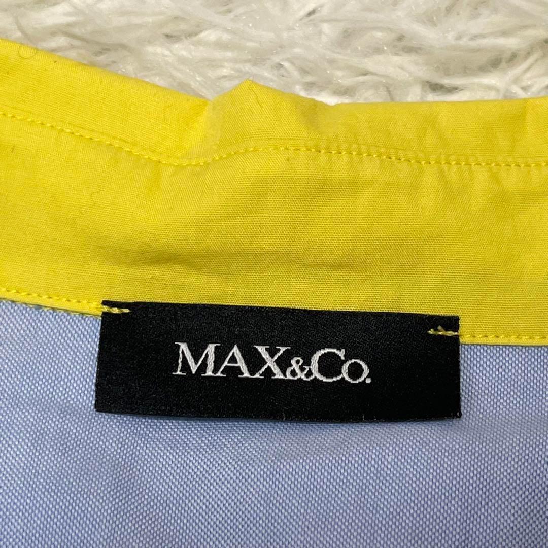 Max&coマックスアンドコーシャツワンピースプルオーバーサックスブルーイエロー Max&coマックスアンドコーシャツワンピースプルオーバーサックス