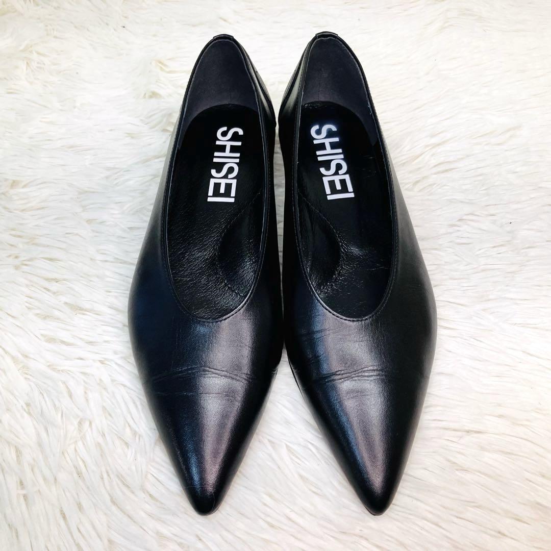 【極美品】SHISEI 37 シーセイ　ポインテッド トゥ パンプス ブラック