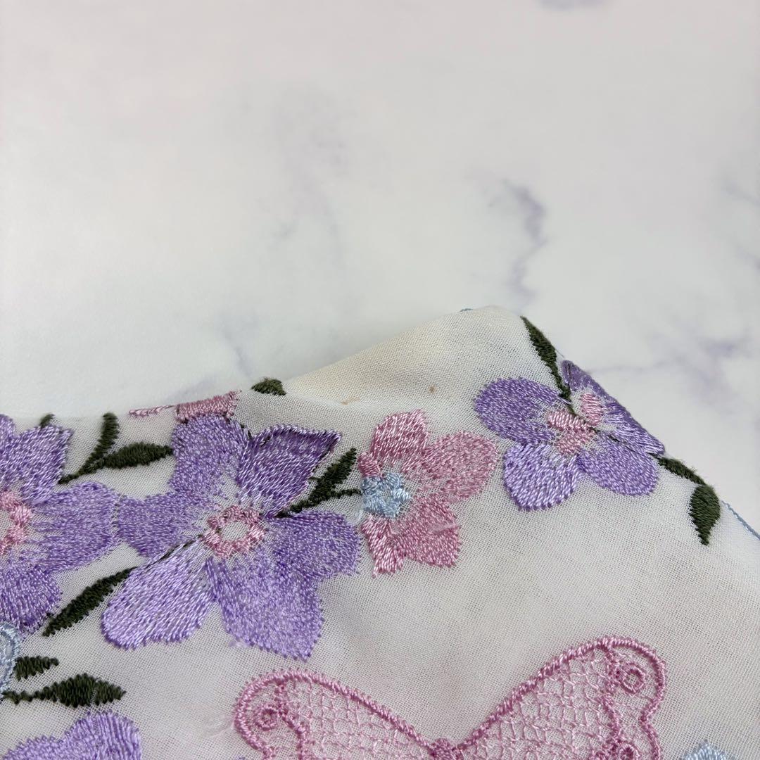 TOCCA 総刺繍 ひざ丈ワンピース 花柄 バタフライペプラム 6