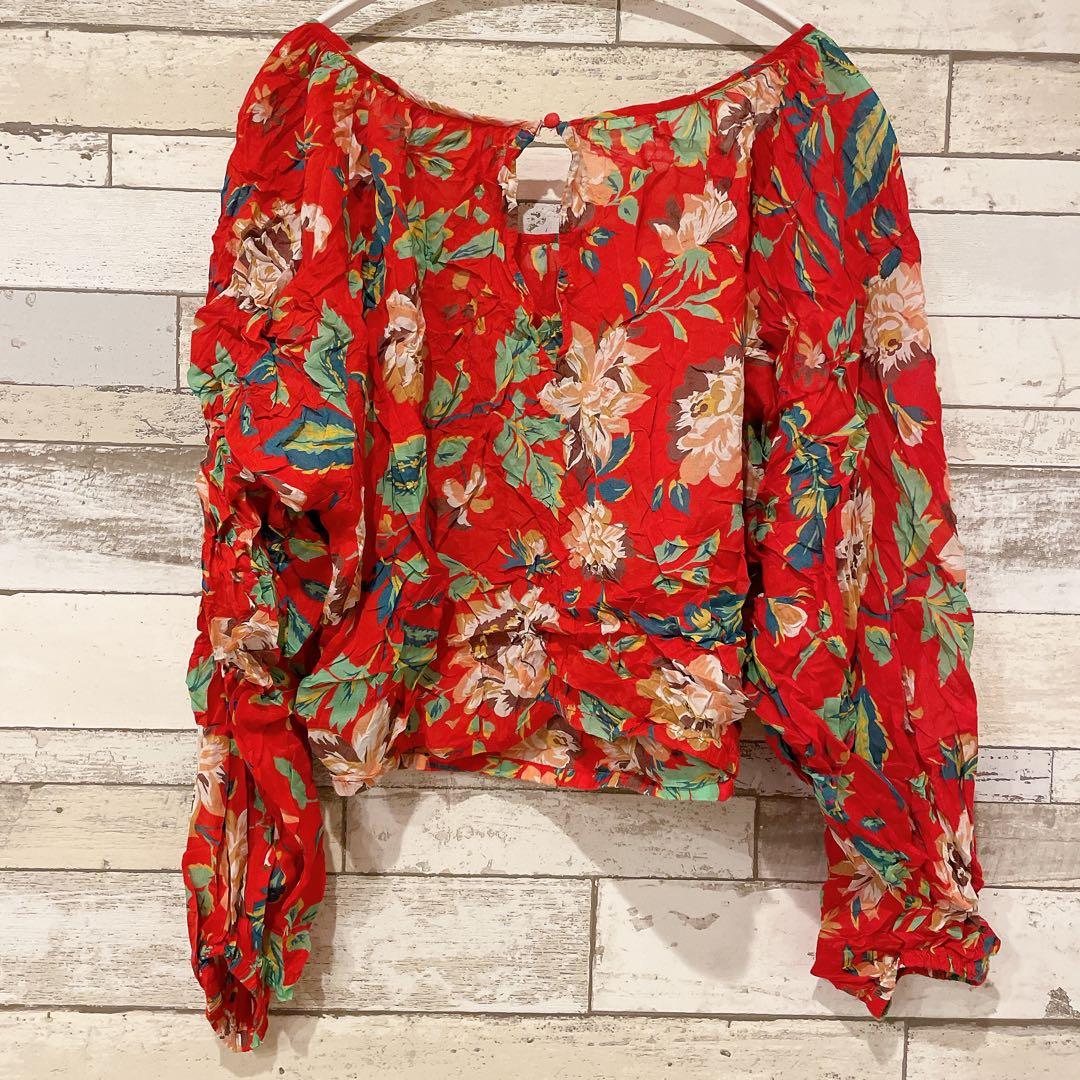 Maeve 【L】 花柄 長袖ブラウス オフショルダー 長袖 オフショル 総柄 Maeve 【L】 花柄 長袖ブラウス オフショルダー 長袖 オフショル 総柄