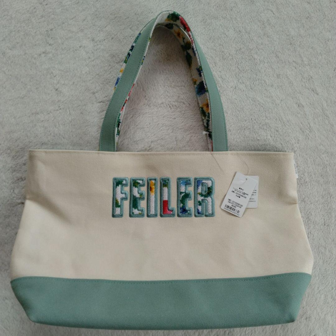新品 フェイラー キャンバストートバッグ 白 緑 - メルカリ