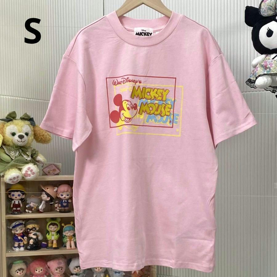 ディズニー　Tシャツ　ピンク　ピグメント　ミッキー　リンクアット　刺繍 85973473b_1_d_500.jpg