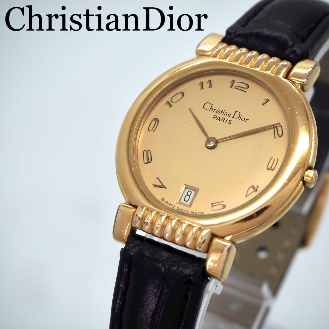 489 稼働 クリスチャンディオール 時計 メンズ レディース ゴールド デイトChristian Dior