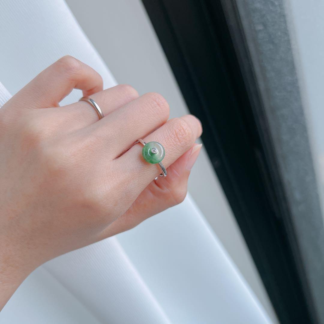 ミャンマー産天然本翡翠 リング シルバー925