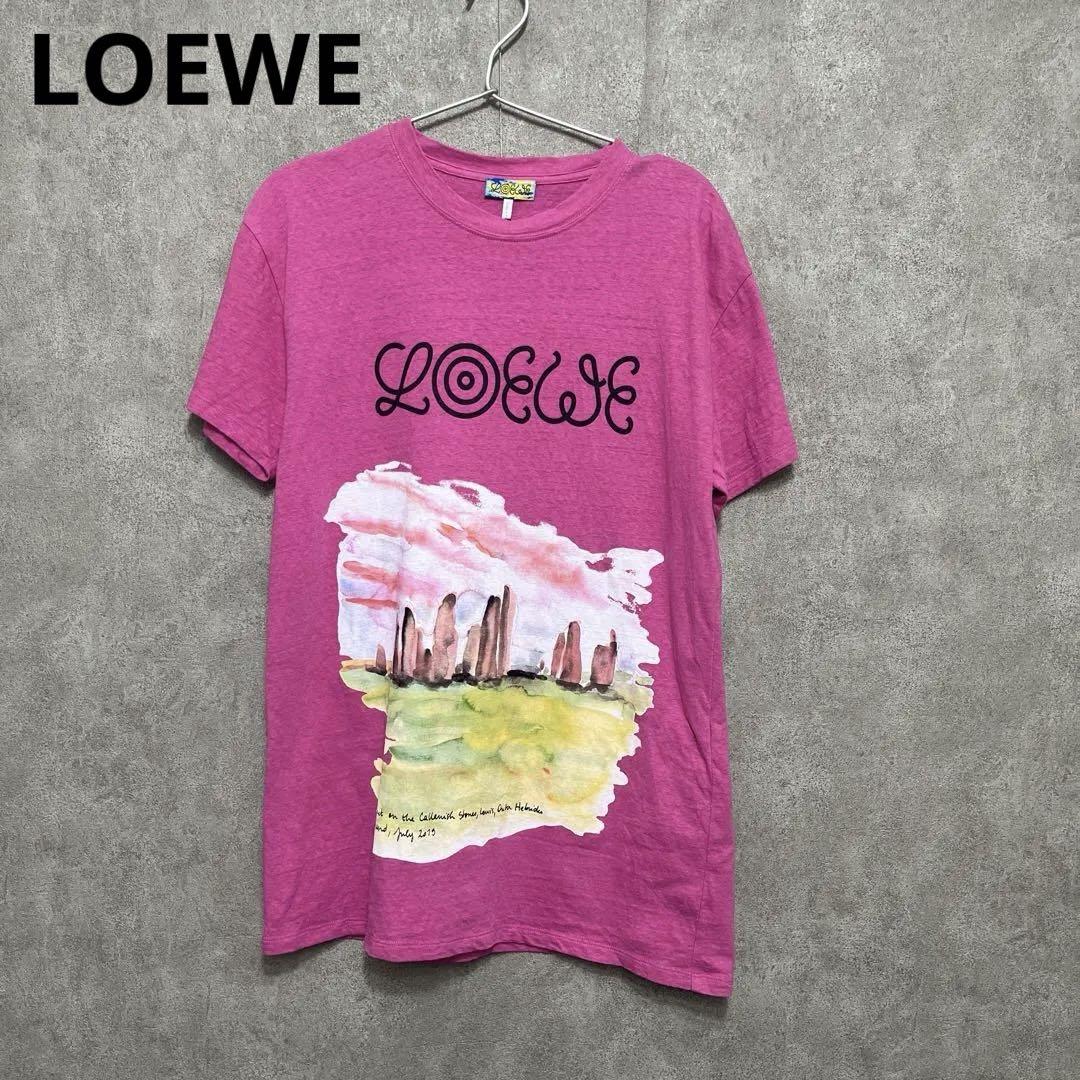 【美品】LOEWE ロエベ ストーンヘイジ　ピンク Tシャツ　XS