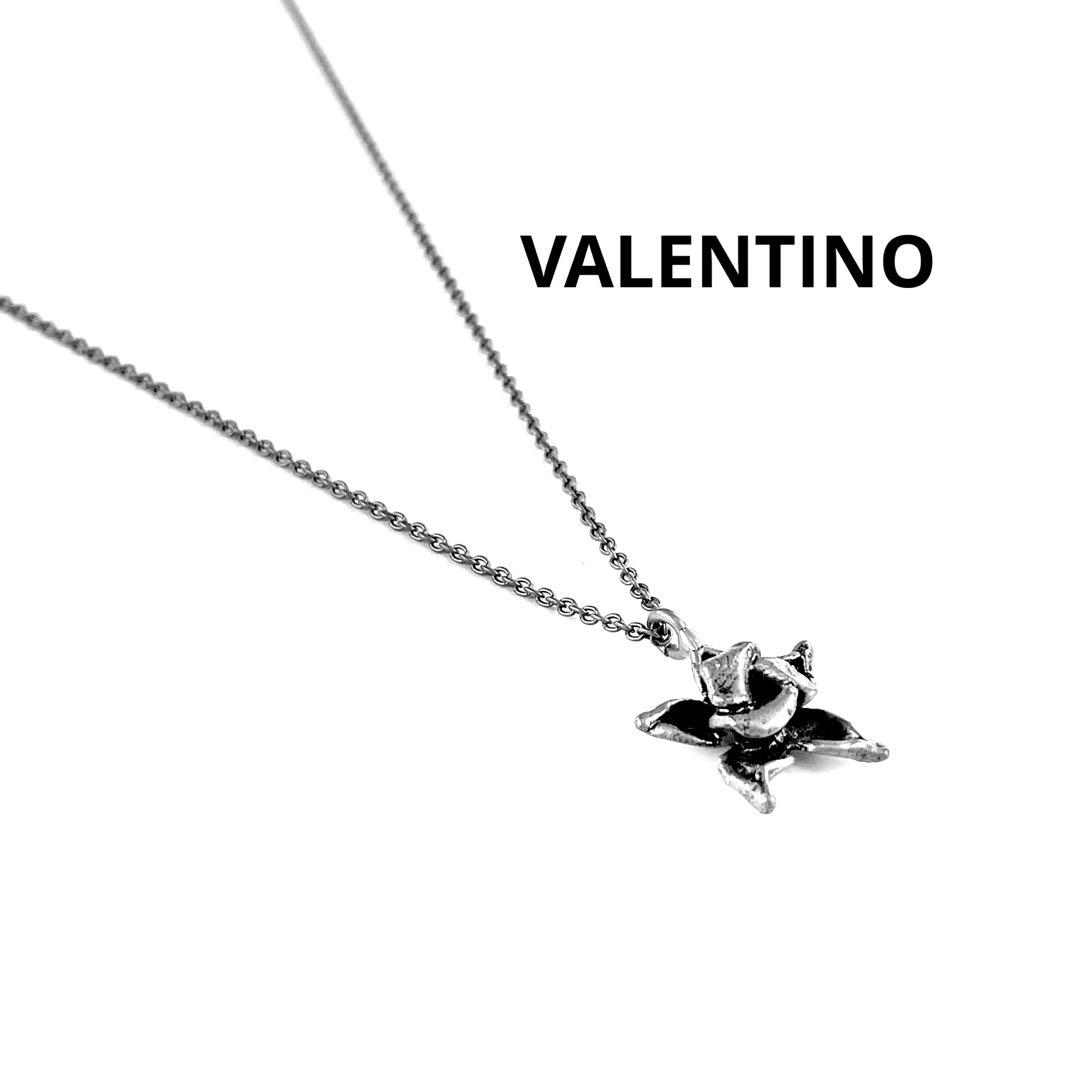 【最高級】 VALENTINO ネックレス シルバー フラワーモチーフ 極美品