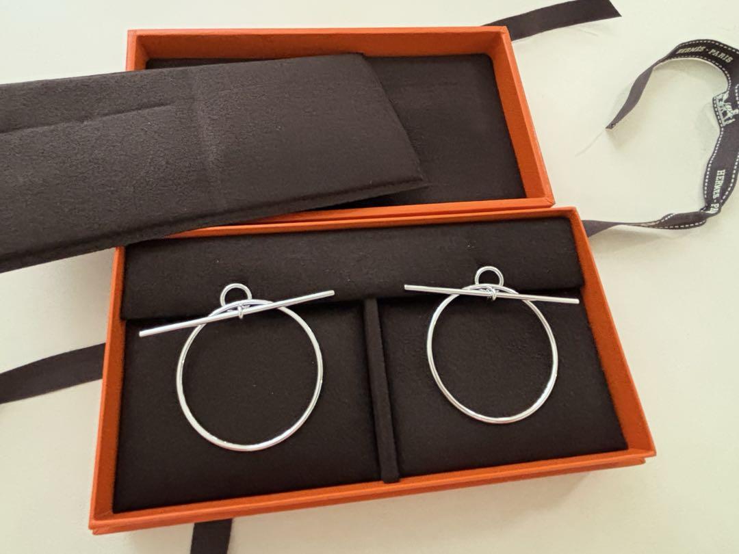 新品!2025.3購入HERMES エルメス　シルバー ループ　フープ　ピアス