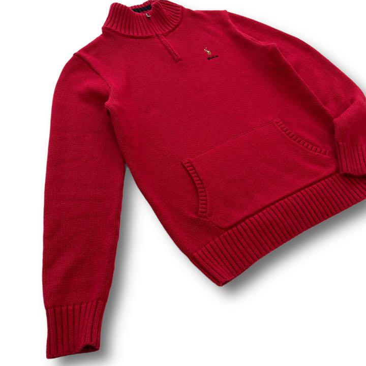 総合福袋 【極美品】『POLO』ポロラルフローレン ハーフジップニット 品質が 美品 RALPH LAUREN ラルフローレン ウール ニット セーター XS ニット/セーター