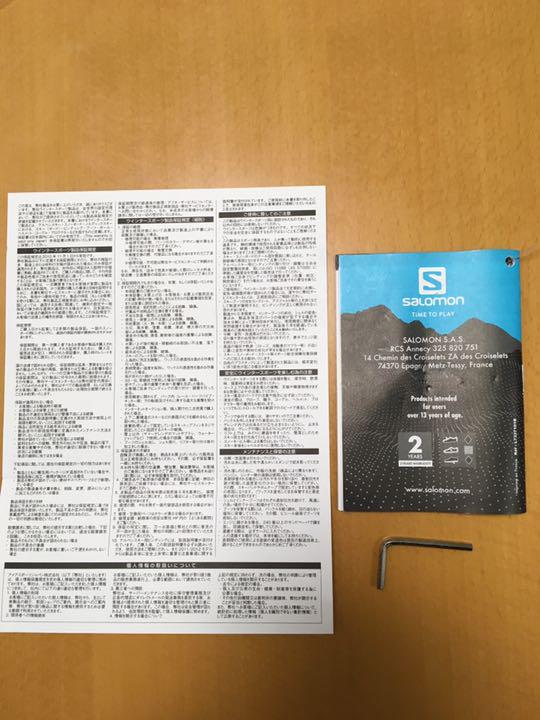 SALOMON サロモン スキーブーツ 取説、保証書（未記入）あり