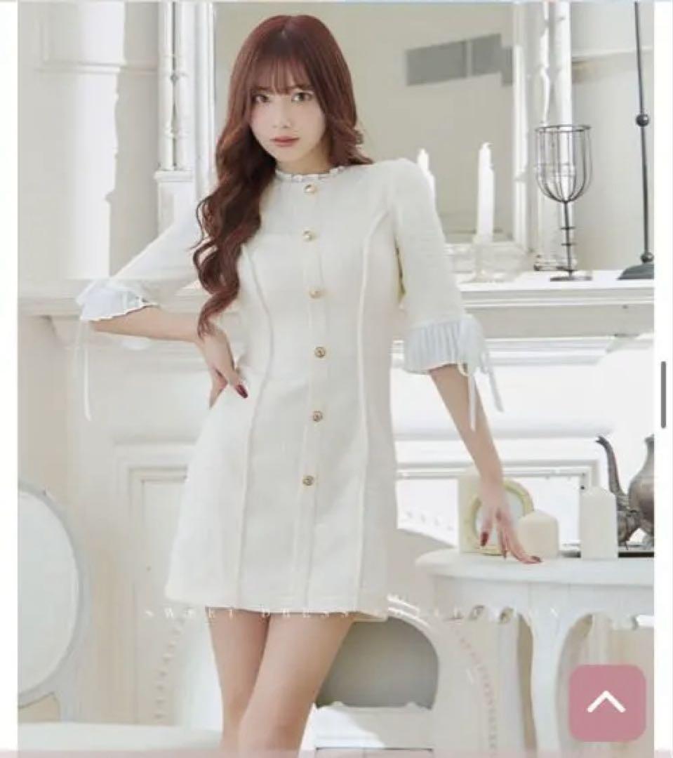 ROBE de FLEURS アイボリー ミニドレス