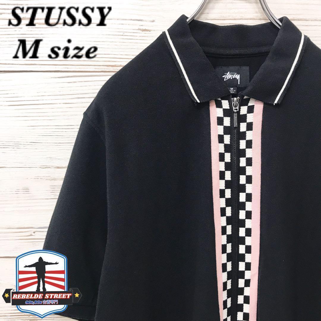《希少》ステューシー STUSSY☆Tシャツ M 刺繍ロゴ ブラック T673
