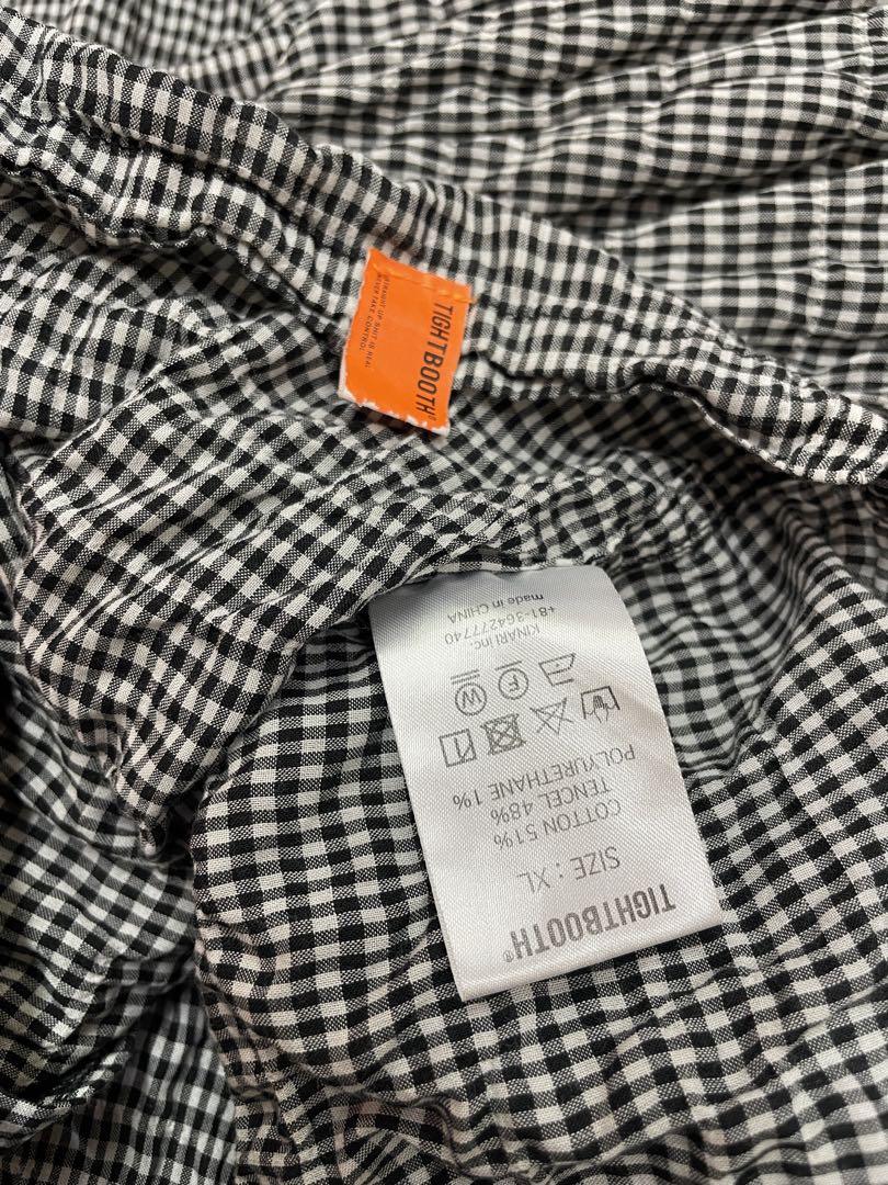 美品TIGHTBOOTHタイトブース GINGHAM ROLL UP SHIRT