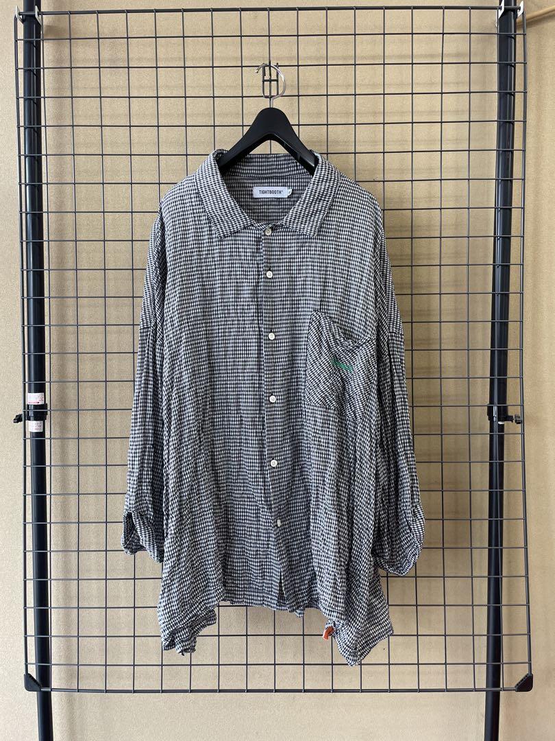 美品TIGHTBOOTHタイトブース GINGHAM ROLL UP SHIRT