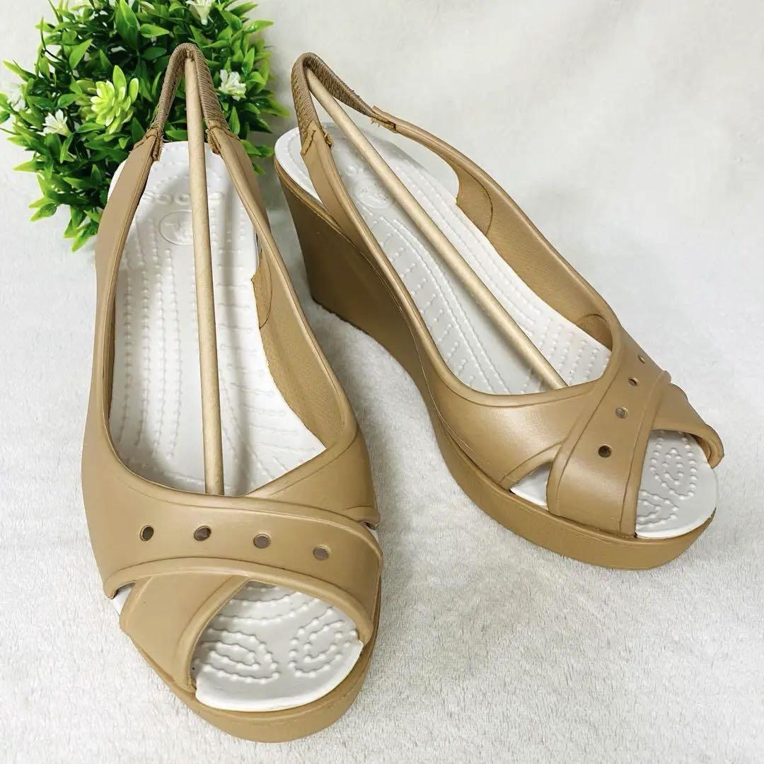 美品✨Crocs✨クロックス ファラ サンダル パンプス ウエッジ 厚底 W7