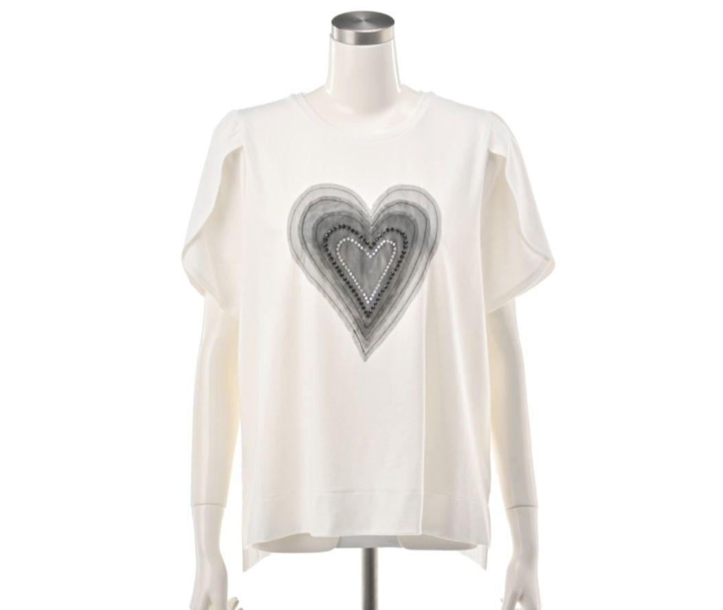 【新品】&LOVE アンドラブ　QVC 半袖Tシャツ　ハート　大きいサイズ　3L アンドラブ &LOVE ハートプリントTシャツ LLサイズ - メルカリ