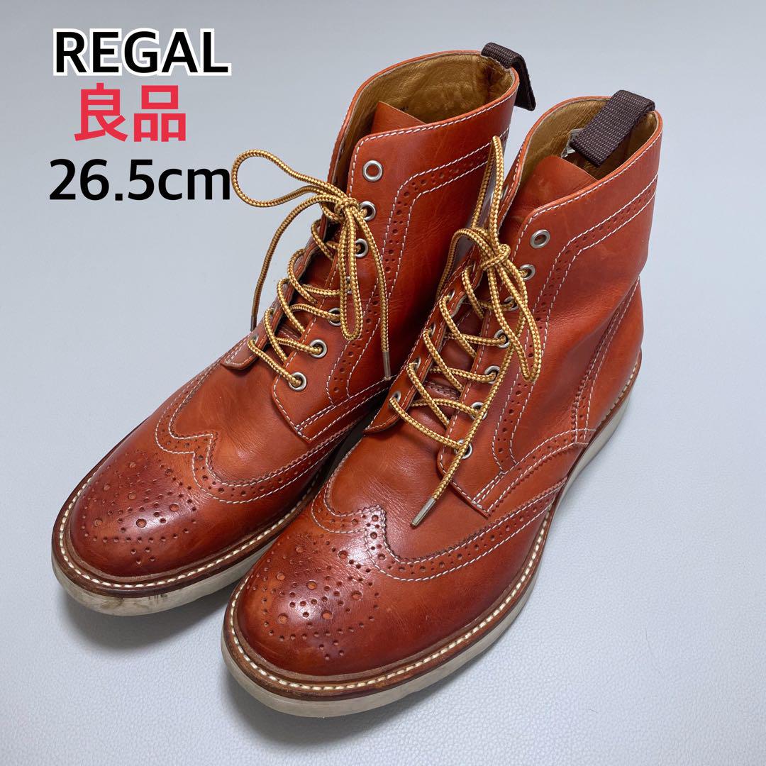 【良品】リーガル レースアップ レザーワークブーツ メンズ サイズ26.5cm
